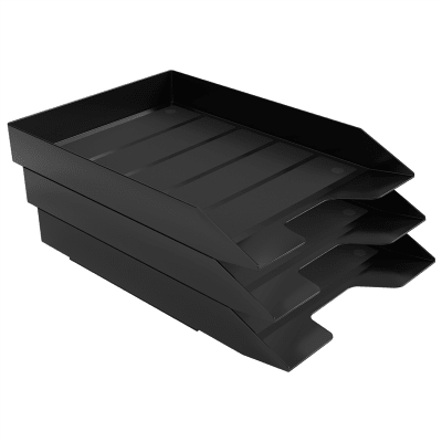 Acrimet Stackable Letter Tray 3 Tier (Black Color) Code 215.4