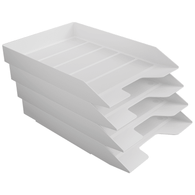 Acrimet Stackable Letter Tray 4 Tier (White Color) Code 216.0