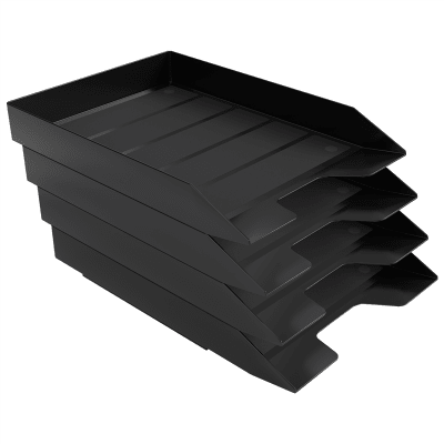 Acrimet Stackable Letter Tray 4 Tier (Black Color) Code 216.4