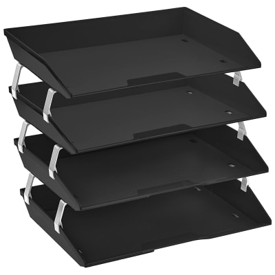 Acrimet Facility Letter Tray 4 Tiers (Solid Black Color) Code 256.4