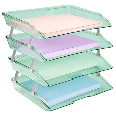 Acrimet Facility Letter Tray 4 Tiers (Clear Green Color) Code 256.5
