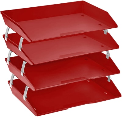 Acrimet Facility Letter Tray 4 Tiers (Solid Red Color) Code 256.VMO