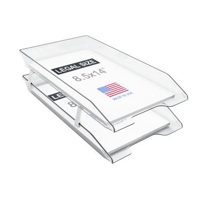 Acrimet Facility 2 Tier Letter Tray Front Load Legal Size (Clear Crystal Color) Code 258.5