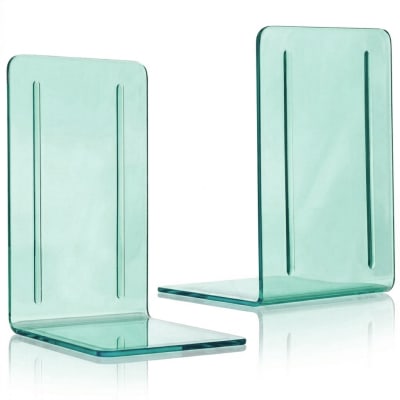 Acrimet Bookends 1 Pair, Clear Plastic Clear Green 290.3