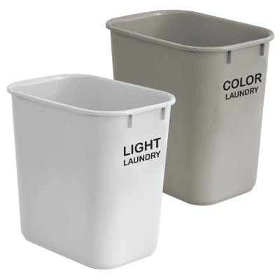 Acrimet Laundry Hamper, Pack with 2 Sorter Baskets 27 Qt, White for Light Clothes and Gray for Colored Clothes, Plastic  575.5