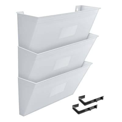 Acrimet Wall - Mounted Modular File Holder (White Color) 3 Pack Code 868.6
