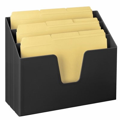 Acrimet Horizontal Triple File Folder Organizer Folders Included (Black Color) Code 869.4