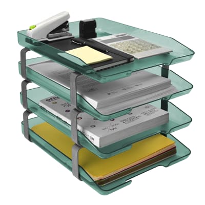 Acrimet Traditional Letter Tray 4 Tiers Front Load Design (Clear Green)