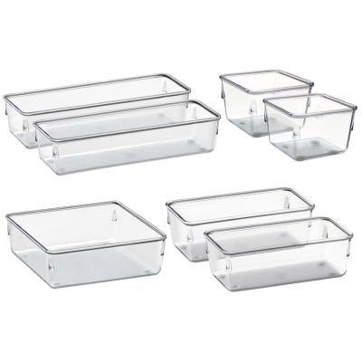 Acrimet Desk Drawer Organizer Clear Crystal 7 Pack 4 Sizes 975.0