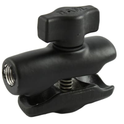 RAM single socket adapter with 1" B-size ball and 1/4" NPT female thread for connecting to 1/4" NPT male threads.