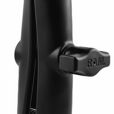 RAM long B-size double socket arm, 6" overall length, powder-coated aluminum, with adjustable knob for extended reach and versatile positioning.