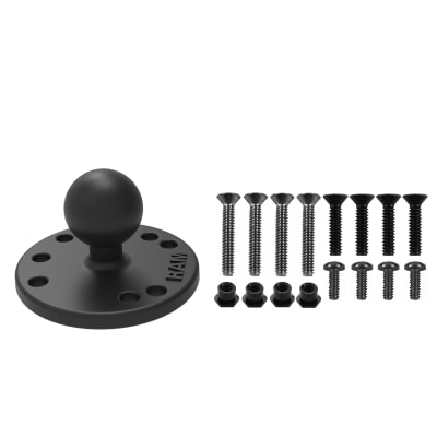 RAM Round Plate with 1-inch Ball Mount and Hardware for Garmin GPSMAP â€“ Aviation GPS Aircraft Mount Accessory.