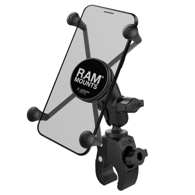 RAM X-Grip Large Phone Mount with RAM Tough Claw Small Clamp Base â€“ Smartphone Mount for Bikes, Motorcycles, and Vehicles.