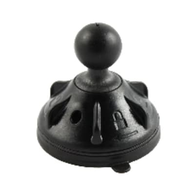 RAM Twist-Lock Low Profile Suction Cup Ball Base with 1-inch ball for mounting tablets, GPS units, and pilot devices securely in aviation cockpits.