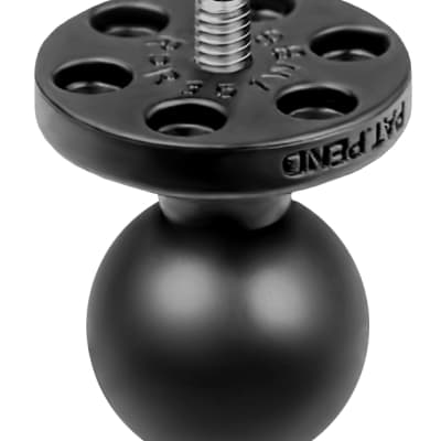RAM Ball Adapter with 1/4â€-20 threaded stud and 1-inch ball mount for attaching action cameras and recording devices in aviation cockpits.