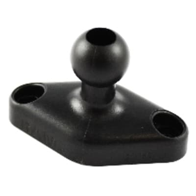 RAP-SB-238U composite diamond base featuring 0.75" ball at right angle, 1.25" x 2.5" plate, and two 1.912" spaced mounting holes.