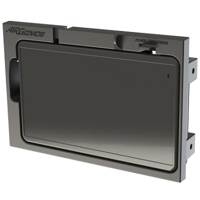 Garmin aera 660 GPS in Panel Dock with secure fit, docking connector, and power button actuator for professional cockpit installation.