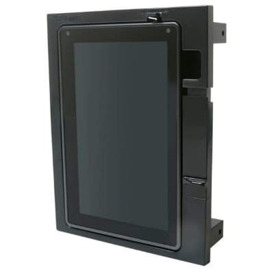 Garmin aera 760 GPS in AirGizmos Panel Dock, securely mounted with docking connector and power button actuator for professional cockpit integration.