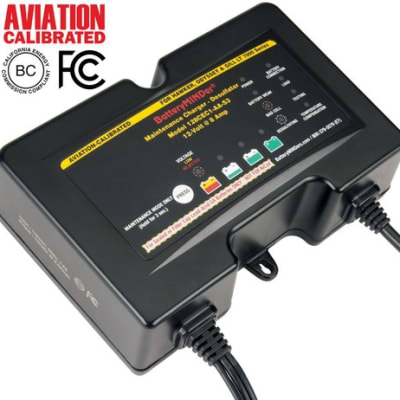 BatteryMINDer 128CEC2-AA-S3 12V 8 AMP charger-maintainer-desulfator for HAWKER-ODYSSEY and GILL LT 7000 aircraft batteries. Reliable & safe.
