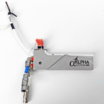 Heated AOA Probe with compact design and built-in heater, shown with swivel fittings for easy wing installation in tight aircraft spaces.