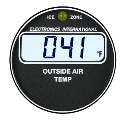 Electronics International A-1 carburetor temperature gauge for aircraft, ensuring accurate readings and preventing carburetor icing.