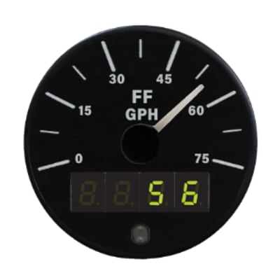 Electronics International TR-1-FF gauge for precise aircraft fuel system management.