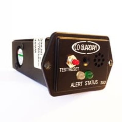 CO Guardian 353P-101 panel-mounted CO and cabin pressure detector with RS-232 output for PFD/MFD integration in experimental aircraft.