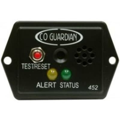 AERO 452-101 panel-mounted TSO-certified CO detector with cabin pressure sensor and RS-232 output for certified aircraft cockpit integration.