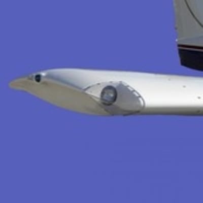 Knots2U Piper PA-32 fiberglass wing tips with integrated landing lights, FAA/PMA approved, durable, aerodynamic, and paint-ready (set of 2).