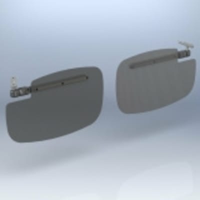 Rosen Sunvisor system for Cirrus aircraft with 3rd axis pivot, optical lens, UV protection, glare reduction, and secure stowing position.