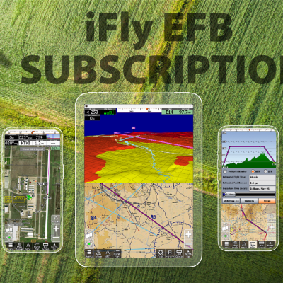 iFly GPS VFR and IFR subscription options displayed on tablet and mobile devices.