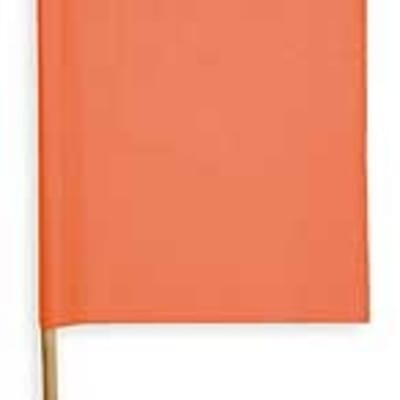 18-inch Orange Vinyl Warning Flag with Wood Handle
