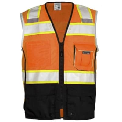 Kishigo Black Series Black Bottom Orange Safety Vest