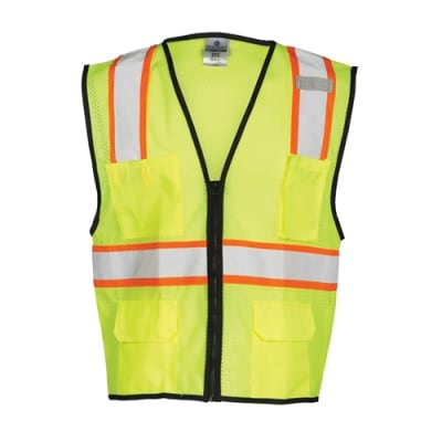 Kishigo Yellow 4 Pocket Contrast Mesh Safety Vest