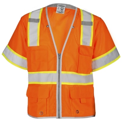 Kishigo Brilliant Series Class 3 Heavy Duty Orange Safety Vest