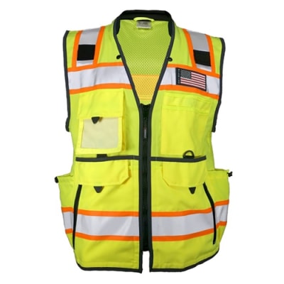 Kishigo Ultimate Construction Survey Lime Safety Vest