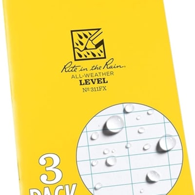 Rite in the Rain Stapled Notebook Level Pattern 3 Pack