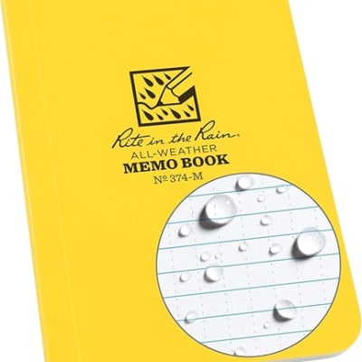 Rite in the Rain Yellow Hard Cover Notebook 4.75" x 7.5"