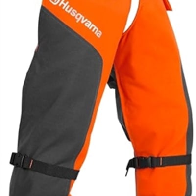 Husqvarna Orange/Black Protective Chainsaw Chaps 36-38-inch Inseam