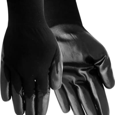 Red Steer Power Touch Black Nitrile Safety Gloves