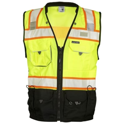 Kishigo Black Series Surveyors Lime Safety Vest