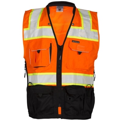 Kishigo Black Series Surveyors Orange Safety Vest