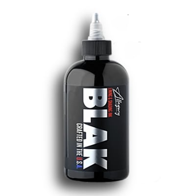 Allegory Ink Blak bottle â€“ premium deep black tattoo ink for bold lines, smooth shading, and long-lasting saturation