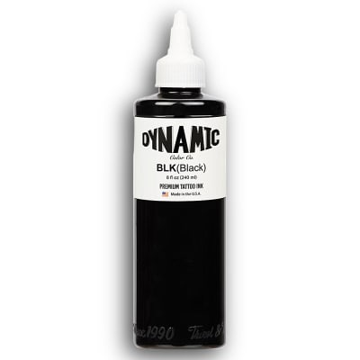 Dynamic Black Tattoo Ink bottle â€“ deep black professional tattoo ink for bold lines, smooth shading, and long-lasting saturation