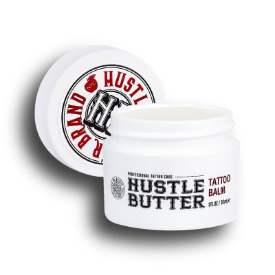 Hustle Butter Deluxe tattoo aftercare balm for healing fresh tattoos naturally