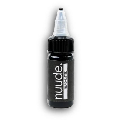 Nuude Blacklisted paramedical tattoo pigment â€“ deep black ink for contrast, scar camouflage, and professional medical tattooing