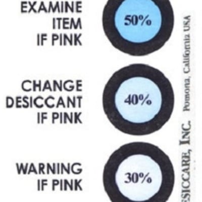 04BV14C10 HUMIDITY INDICATOR CARDS, 30%-50%, 3"X2", 125/PINT CAN