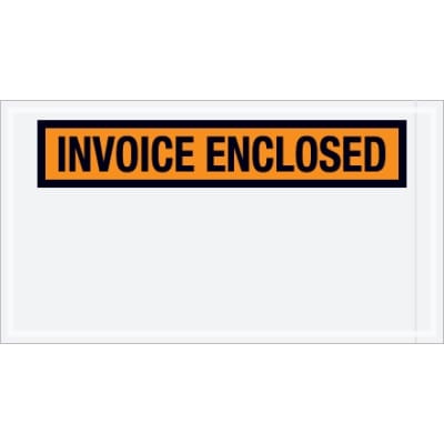 5 1/2" x 10" Orange "Invoice Enclosed" Envelopes 1000/Case