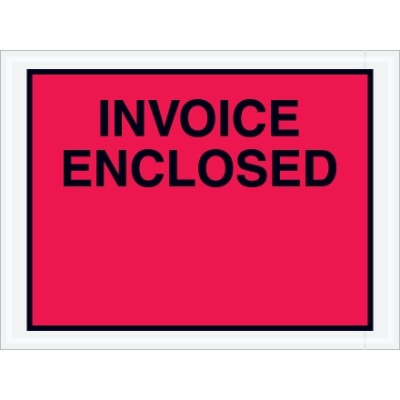 4 1/2" x 6" Red (Full Face) "Invoice Enclosed" Envelopes 1000/Case
