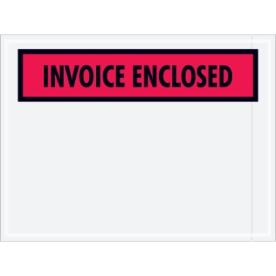 4 1/2" x 6" Red (Panel Face) "Invoice Enclosed" Envelopes 1000/Case